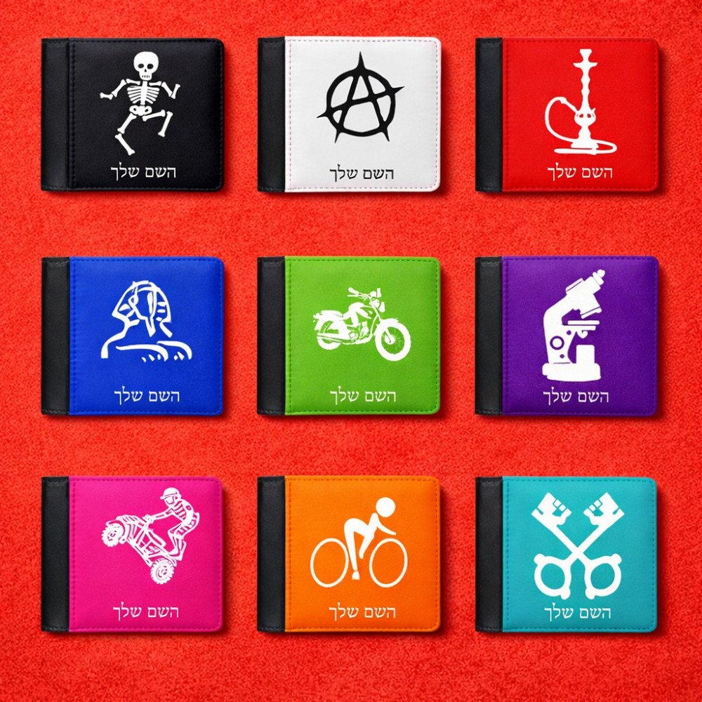 ארנק עור שחור בעיצוב אישי