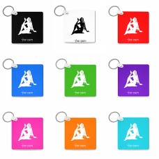 מחזיק מפתחות בצורת ריבוע בעיצוב אישי עם השם שלך בעיצוב מזלות - בתולה גודל המחזיק 5 × 5 ס"מ