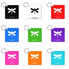 מחזיק מפתחות בצורת ריבוע בעיצוב אישי עם השם שלך בעיצוב שפירית גודל המחזיק 5 × 5 ס"מ