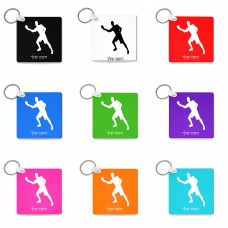 מחזיק מפתחות בצורת ריבוע בעיצוב אישי עם השם שלך בעיצוב שחקן פינג פונג גודל המחזיק 5 × 5 ס"מ