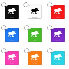 מחזיק מפתחות בצורת ריבוע בעיצוב אישי עם השם שלך בעיצוב דישון גודל המחזיק 5 × 5 ס"מ