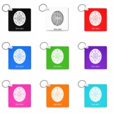 מחזיק מפתחות בצורת ריבוע בעיצוב אישי עם השם שלך בעיצוב לוח שנה אצטקי של המאיה גודל המחזיק 5 × 5 ס"מ