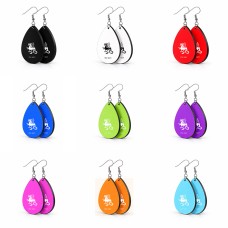 זוג עגילים בצורת טיפה בעיצוב אישי עם השם שלך בעיצוב דרקון גודל העגילים 2.5 × 3.8 ס"מ