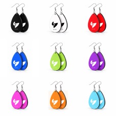 זוג עגילים בצורת טיפה בעיצוב אישי עם השם שלך בעיצוב אופנוע ים גודל העגילים 2.5 × 3.8 ס"מ