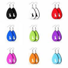 זוג עגילים בצורת טיפה בעיצוב אישי עם השם שלך בעיצוב סמוראי גודל העגילים 2.5 × 3.8 ס"מ