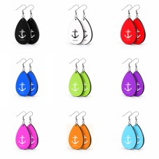 זוג עגילים בצורת טיפה בעיצוב אישי עם השם שלך בעיצוב לעגן גודל העגילים 2.5 × 3.8 ס"מ