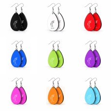 זוג עגילים בצורת טיפה בעיצוב אישי עם השם שלך בעיצוב חיטה גלית זהב גודל העגילים 2.5 × 3.8 ס"מ