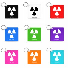 מחזיק מפתחות בצורת ריבוע בעיצוב אישי עם השם שלך בעיצוב פצצת אטום גרעינית גודל המחזיק 5 × 5 ס"מ