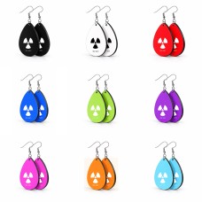 זוג עגילים בצורת טיפה בעיצוב אישי עם השם שלך בעיצוב פצצת אטום גרעינית גודל העגילים 2.5 × 3.8 ס"מ