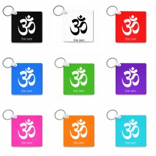 מחזיק מפתחות בצורת ריבוע בעיצוב אישי עם השם שלך בעיצוב סמל אום גודל המחזיק 5 × 5 ס"מ