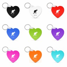 מחזיק מפתחות בצורת לב בעיצוב אישי עם השם שלך בעיצוב קנגורו גודל המחזיק 5 × 5 ס"מ