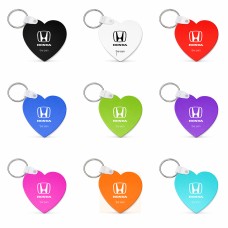 מחזיק מפתחות בצורת לב בעיצוב אישי עם השם שלך בעיצוב הונדה 2 גודל המחזיק 5 × 5 ס"מ