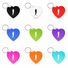 מחזיק מפתחות בצורת לב בעיצוב אישי עם השם שלך בעיצוב ג'יימס בונד גודל המחזיק 5 × 5 ס"מ