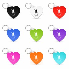 מחזיק מפתחות בצורת לב בעיצוב אישי עם השם שלך בעיצוב אישה שטן גודל המחזיק 5 × 5 ס"מ