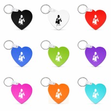 מחזיק מפתחות בצורת לב בעיצוב אישי עם השם שלך בעיצוב אגרוף גודל המחזיק 5 × 5 ס"מ