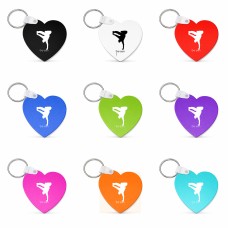 מחזיק מפתחות בצורת לב בעיצוב אישי עם השם שלך בעיצוב ברייקדאנס גודל המחזיק 5 × 5 ס"מ