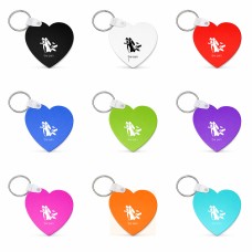 מחזיק מפתחות בצורת לב בעיצוב אישי עם השם שלך בעיצוב צוללן גודל המחזיק 5 × 5 ס"מ