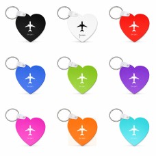 מחזיק מפתחות בצורת לב בעיצוב אישי עם השם שלך בעיצוב טייס - טייס גודל המחזיק 5 × 5 ס"מ