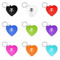 מחזיק מפתחות בצורת לב בעיצוב אישי עם השם שלך בעיצוב אחות מוסמכת גודל המחזיק 5 × 5 ס"מ