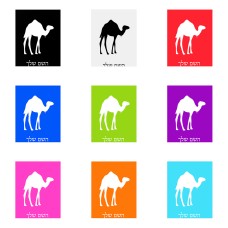 שלט אלומיניום גדול לחדר בעיצוב אישי עם השם שלך בעיצוב גמל גודל השלט 20 × 25 ס"מ.