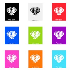 שלט אלומיניום גדול לחדר בעיצוב אישי עם השם שלך בעיצוב ראש פיל גודל השלט 20 × 25 ס"מ.