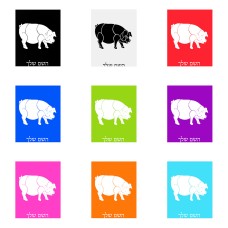 שלט אלומיניום גדול לחדר בעיצוב אישי עם השם שלך בעיצוב חזיר גודל השלט 20 × 25 ס"מ.