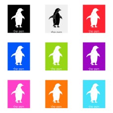 שלט אלומיניום גדול לחדר בעיצוב אישי עם השם שלך בעיצוב פינגווין גודל השלט 20 × 25 ס"מ.