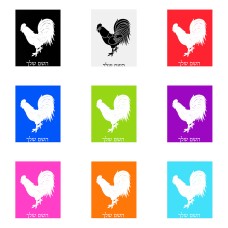 שלט אלומיניום גדול לחדר בעיצוב אישי עם השם שלך בעיצוב תרנגול גודל השלט 20 × 25 ס"מ.