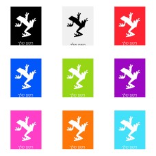 שלט אלומיניום גדול לחדר בעיצוב אישי עם השם שלך בעיצוב צפרדע טרופית גודל השלט 20 × 25 ס"מ.