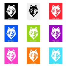 שלט אלומיניום גדול לחדר בעיצוב אישי עם השם שלך בעיצוב זאב גודל השלט 20 × 25 ס"מ.