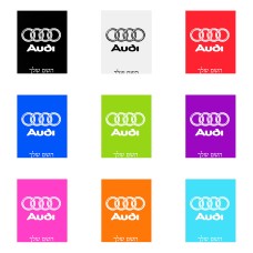 שלט אלומיניום גדול לחדר בעיצוב אישי עם השם שלך בעיצוב אאודי גודל השלט 20 × 25 ס"מ.