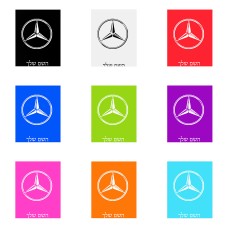 שלט אלומיניום גדול לחדר בעיצוב אישי עם השם שלך בעיצוב מרצדס-בנץ גודל השלט 20 × 25 ס"מ.