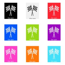 שלט אלומיניום גדול לחדר בעיצוב אישי עם השם שלך בעיצוב דגל המירוץ גודל השלט 20 × 25 ס"מ.