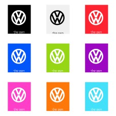 שלט אלומיניום גדול לחדר בעיצוב אישי עם השם שלך בעיצוב פולקסווגן גודל השלט 20 × 25 ס"מ.