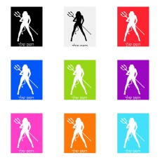 שלט אלומיניום גדול לחדר בעיצוב אישי עם השם שלך בעיצוב אישה שטן גודל השלט 20 × 25 ס"מ.