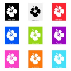 שלט אלומיניום גדול לחדר בעיצוב אישי עם השם שלך בעיצוב פרח היביסקוס גודל השלט 20 × 25 ס"מ.