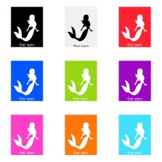 שלט אלומיניום גדול לחדר בעיצוב אישי עם השם שלך בעיצוב בתולת ים - אישה גודל השלט 20 × 25 ס"מ.