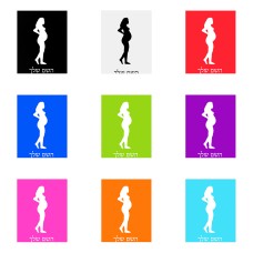 שלט אלומיניום גדול לחדר בעיצוב אישי עם השם שלך בעיצוב אישה בהריון גודל השלט 20 × 25 ס"מ.