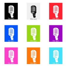 שלט אלומיניום גדול לחדר בעיצוב אישי עם השם שלך בעיצוב מיקרופון גודל השלט 20 × 25 ס"מ.