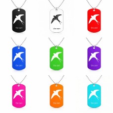 שרשרת דיסקיט מאלומיניום בעיצוב אישי עם השם שלך בעיצוב לבלוע גודל הדיסקיט 2.9 × 5 ס"מ