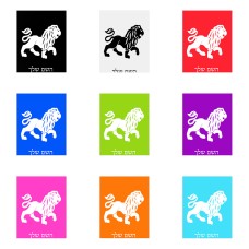 שלט אלומיניום גדול לחדר בעיצוב אישי עם השם שלך בעיצוב מזלות - אריה גודל השלט 20 × 25 ס"מ.