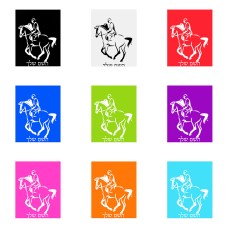 שלט אלומיניום גדול לחדר בעיצוב אישי עם השם שלך בעיצוב רוכב סוסים 2 גודל השלט 20 × 25 ס"מ.