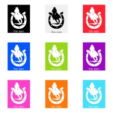 שלט אלומיניום גדול לחדר בעיצוב אישי עם השם שלך בעיצוב פרסה וסוס גודל השלט 20 × 25 ס"מ.