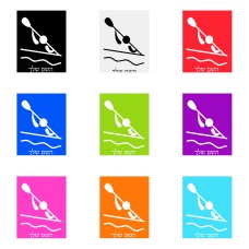 שלט אלומיניום גדול לחדר בעיצוב אישי עם השם שלך בעיצוב קיאק אולימפי גודל השלט 20 × 25 ס"מ.