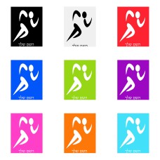 שלט אלומיניום גדול לחדר בעיצוב אישי עם השם שלך בעיצוב רצים אולימפיים גודל השלט 20 × 25 ס"מ.