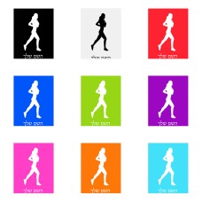 שלט אלומיניום גדול לחדר בעיצוב אישי עם השם שלך בעיצוב רץ רץ אישה גודל השלט 20 × 25 ס"מ.