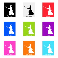 שלט אלומיניום גדול לחדר בעיצוב אישי עם השם שלך בעיצוב סמוראי גודל השלט 20 × 25 ס"מ.