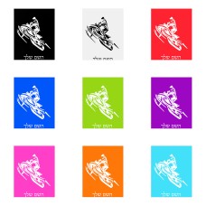 שלט אלומיניום גדול לחדר בעיצוב אישי עם השם שלך בעיצוב אופנוע שלג גודל השלט 20 × 25 ס"מ.