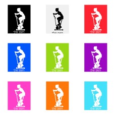 שלט אלומיניום גדול לחדר בעיצוב אישי עם השם שלך בעיצוב אימון ספינינג - אישה גודל השלט 20 × 25 ס"מ.