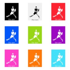 שלט אלומיניום גדול לחדר בעיצוב אישי עם השם שלך בעיצוב שחקן טניס גודל השלט 20 × 25 ס"מ.